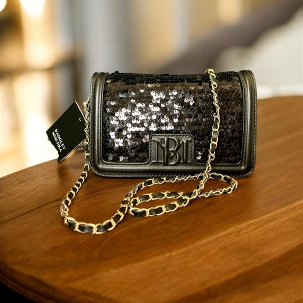Sequin Badgley MISCHKA Woman Black Bag Gold Hardware
